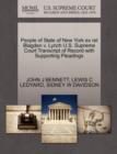 People of State of New York Ex Rel Blagden V. Lynch U.S. Supreme Court Transcript of Record with Supporting Pleadings - Book