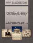 Humphrey's Ex'r V. U S : Rathbun V. U S U.S. Supreme Court Transcript of Record with Supporting Pleadings - Book