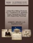 United Rice Milling Products Co V. Fontenot U.S. Supreme Court Transcript of Record with Supporting Pleadings - Book