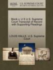 Block V. U S U.S. Supreme Court Transcript of Record with Supporting Pleadings - Book