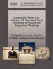 Consumers Power Co V. Krause U.S. Supreme Court Transcript of Record with Supporting Pleadings - Book