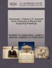 Honeyman V. Hanan U.S. Supreme Court Transcript of Record with Supporting Pleadings - Book