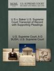 U S V. Baker U.S. Supreme Court Transcript of Record with Supporting Pleadings - Book