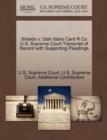 Shields V. Utah Idaho Cent R Co U.S. Supreme Court Transcript of Record with Supporting Pleadings - Book