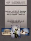 Ladinsky V. U S U.S. Supreme Court Transcript of Record with Supporting Pleadings - Book