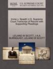 Irvine V. Spaeth U.S. Supreme Court Transcript of Record with Supporting Pleadings - Book