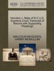 Herndon V. State of N C U.S. Supreme Court Transcript of Record with Supporting Pleadings - Book