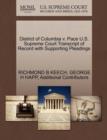 District of Columbia V. Pace U.S. Supreme Court Transcript of Record with Supporting Pleadings - Book