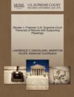 Altvater V. Freeman U.S. Supreme Court Transcript of Record with Supporting Pleadings - Book