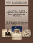 Minoru Yasui V. U S U.S. Supreme Court Transcript of Record with Supporting Pleadings - Book