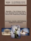 Meredith V. City of Winter Haven U.S. Supreme Court Transcript of Record with Supporting Pleadings - Book