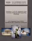 Thomson V. U S U.S. Supreme Court Transcript of Record with Supporting Pleadings - Book