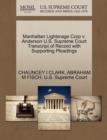 Manhattan Lighterage Corp V. Anderson U.S. Supreme Court Transcript of Record with Supporting Pleadings - Book