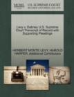Levy V. Dabney U.S. Supreme Court Transcript of Record with Supporting Pleadings - Book