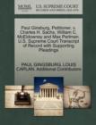 Paul Ginsburg, Petitioner, V. Charles H. Sachs, William C. McEldowney and Max Perlman. U.S. Supreme Court Transcript of Record with Supporting Pleadings - Book