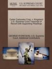 Carter Carburetor Corp. V. Kingsland U.S. Supreme Court Transcript of Record with Supporting Pleadings - Book