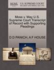 Moss V. May U.S. Supreme Court Transcript of Record with Supporting Pleadings - Book