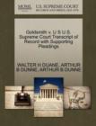 Goldsmith V. U S U.S. Supreme Court Transcript of Record with Supporting Pleadings - Book
