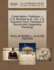 Creek Nation, Petitioner, V. C.W. McGhee et al., Etc. U.S. Supreme Court Transcript of Record with Supporting Pleadings - Book