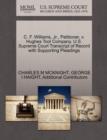 C. F. Williams, JR., Petitioner, V. Hughes Tool Company. U.S. Supreme Court Transcript of Record with Supporting Pleadings - Book