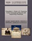 Claughton V. Gratz U.S. Supreme Court Transcript of Record with Supporting Pleadings - Book