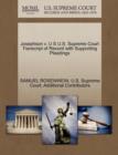 Josephson V. U S U.S. Supreme Court Transcript of Record with Supporting Pleadings - Book