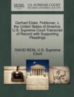 Gerhart Eisler, Petitioner, V. the United States of America. U.S. Supreme Court Transcript of Record with Supporting Pleadings - Book