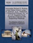 Honorable Richard S. Rodney, United States District Judge, I. B. Adelman, Et Al., Petitioners, V. Paramount Pictures, Inc., Et Al. U.S. Supreme Court Transcript of Record with Supporting Pleadings - Book