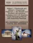 William L. Chesbrough and Mildred J. Chesbrough, Petitioners, V. the Western and Southern Life Insurance Company, et al. U.S. Supreme Court Transcript of Record with Supporting Pleadings - Book
