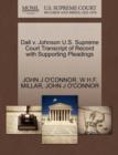 Dall V. Johnson U.S. Supreme Court Transcript of Record with Supporting Pleadings - Book