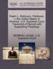 Ralph L. Robinson, Petitioner, V. the United States of America. U.S. Supreme Court Transcript of Record with Supporting Pleadings - Book