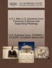 U S V. Marr U.S. Supreme Court Transcript of Record with Supporting Pleadings - Book