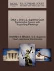 Offutt V. U S U.S. Supreme Court Transcript of Record with Supporting Pleadings - Book