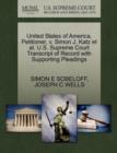 United States of America, Petitioner, V. Simon J. Katz Et Al. U.S. Supreme Court Transcript of Record with Supporting Pleadings - Book