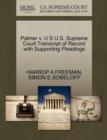 Palmer V. U S U.S. Supreme Court Transcript of Record with Supporting Pleadings - Book