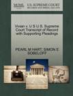 Vivian V. U S U.S. Supreme Court Transcript of Record with Supporting Pleadings - Book