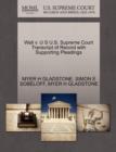 Wall V. U S U.S. Supreme Court Transcript of Record with Supporting Pleadings - Book