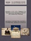 Johnston V. U S : U S V. Patteson U.S. Supreme Court Transcript of Record with Supporting Pleadings - Book