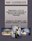 Balanovski V. U S U.S. Supreme Court Transcript of Record with Supporting Pleadings - Book