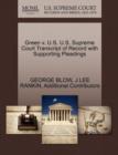 Green V. U.S. U.S. Supreme Court Transcript of Record with Supporting Pleadings - Book