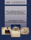 Black V. Magnolia Liquor Co. U.S. Supreme Court Transcript of Record with Supporting Pleadings - Book