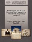Rosenbloom V. U.S. U.S. Supreme Court Transcript of Record with Supporting Pleadings - Book