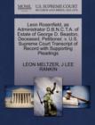 Leon Rosenfield, as Administrator D.B.N.C.T.A. of Estate of George D. Beaston, Deceased, Petitioner, V. U.S. Supreme Court Transcript of Record with Supporting Pleadings - Book