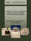 Lustman V. U S U.S. Supreme Court Transcript of Record with Supporting Pleadings - Book
