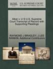 Alker V. U S U.S. Supreme Court Transcript of Record with Supporting Pleadings - Book