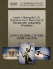 Lewis V. Stampolis U.S. Supreme Court Transcript of Record with Supporting Pleadings - Book