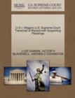 U S V. Wiggins U.S. Supreme Court Transcript of Record with Supporting Pleadings - Book