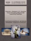 Fleischer V. Benjamin U.S. Supreme Court Transcript of Record with Supporting Pleadings - Book