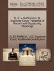 U. S. V. Robinson U.S. Supreme Court Transcript of Record with Supporting Pleadings - Book