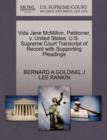 Vida Jane McMillon, Petitioner, V. United States. U.S. Supreme Court Transcript of Record with Supporting Pleadings - Book